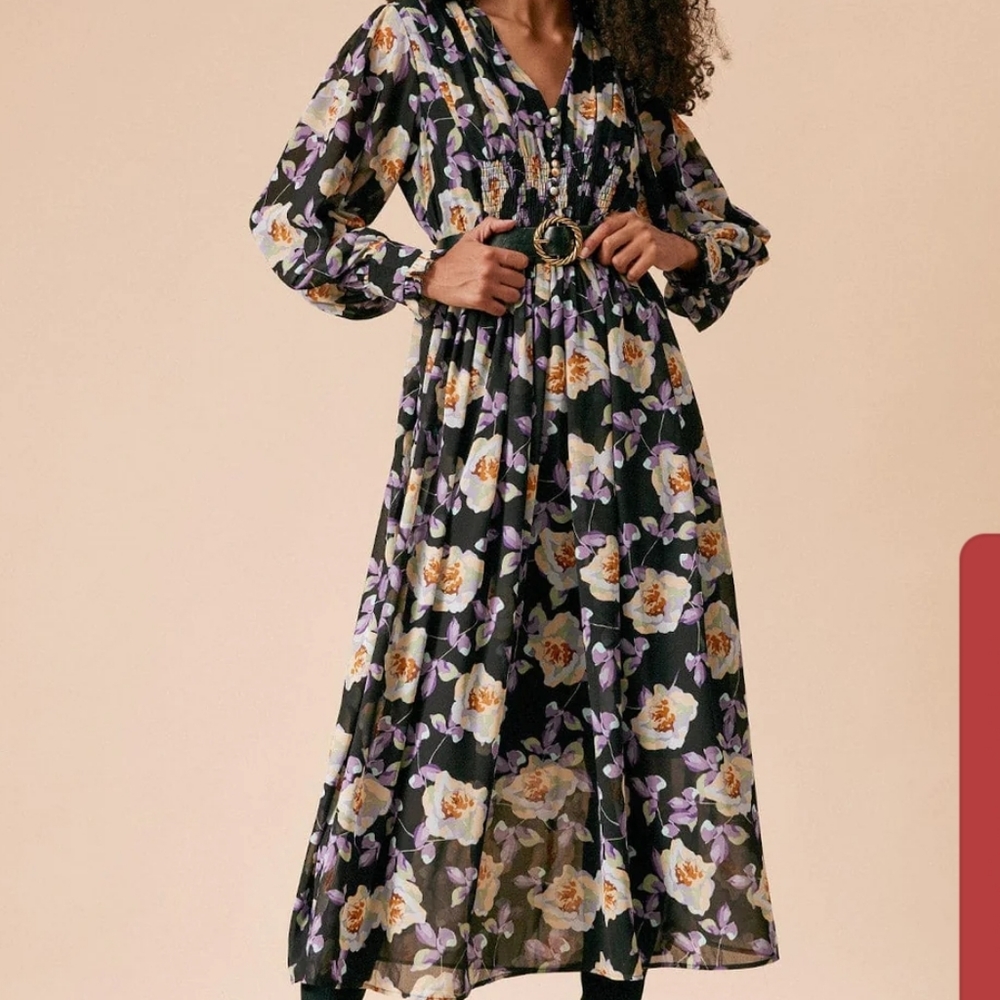 FLORAL RUFFLE DRESS